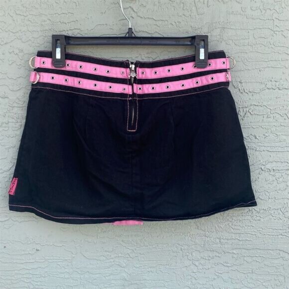 Tripp NYC Women's Black Pleated Skirt S Buckle Grommet Lace-Up Casual - Picture 2 of 9